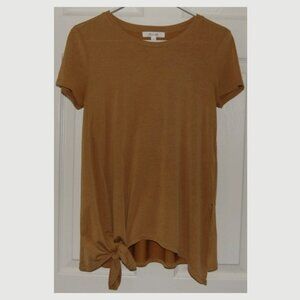 Active USA Women Size S Mustard Short Sleeve Tunic Top